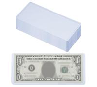 PATIKIL Dollar Bill Holders Transparent Money Sleeves Clear Currency PVC Protectors, 20 Pcs Top-Insert Hard Plastic Cash Holder Waterproof for Banknotes Stamp Collecting, 6.8 x 3" Blue