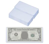 PATIKIL Dollar Bill Holders Transparent Money Sleeves Clear Currency PVC Protectors, 35 Pcs Top-Insert Hard Plastic Cash Holder Waterproof for Banknotes Stamp Collecting, 6.8 x 3" Blue