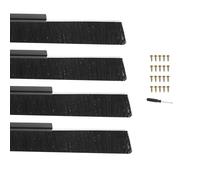 PATIKIL Door Brush Sweeps 1.97" Bristles x 39.37" Long, 4 Sets H-Shape Aluminum Alloy Holder Brush Sweep for Bottom of Door Seal Garage Weather Stripping, Black/Black
