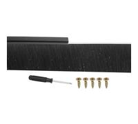 PATIKIL Door Brush Sweeps 2.36" Bristles x 47.24" Long, H-Shape Aluminum Alloy Holder Brush Sweep for Bottom of Door Seal Garage Weather Stripping, Black/Black