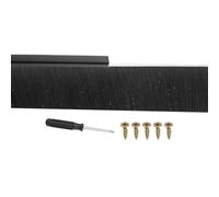 PATIKIL Door Brush Sweeps 2.76" Bristles x 47.24" Long, H-Shape Aluminum Alloy Holder Brush Sweep for Bottom of Door Seal Garage Weather Stripping, Black/Black