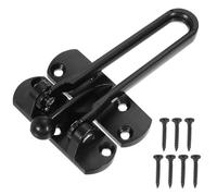 PATIKIL Door Chain Lock, 1 Pcs Door Swing Bar Lock for Home Security Front Doors and Inside Doors with 7 Pcs Screws for Home Bedroom Hotel Apartment, Matte Black