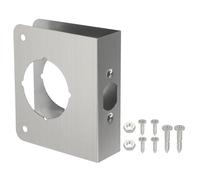 PATIKIL Door Reinforcement Plate, 1 Set Doors Reinforce Repair for 1-3/8" Thick Door 4-1/2" Size Door Knob Lock Latch Deadbolt Cover Plate Home Security, Silver