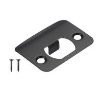 PATIKIL Door Strike Plate 2-1/4"x1-3/4", Round Corner Extended Lip Strike Plate, Universal Security Latch Strike Deadbolt Strike with Screw Interior & Exterior Doors,Black