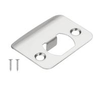 PATIKIL Door Strike Plate 2-1/4"x1-3/4", Round Corner Extended Lip Strike Plate, Universal Security Latch Strike Deadbolt Strike with Screw Interior & Exterior Doors,Silver