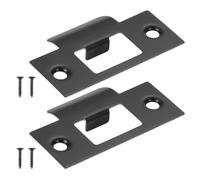 PATIKIL Door Strike Plate 2-3/4"x1-9/16",2Pcs Universal Latch Strike Plate Security T Strike Stainless Steel Deadbolt Strike Plate with Screws for Interior & Exterior Doors,Black