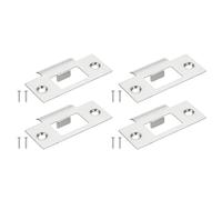 PATIKIL Door Strike Plate 2-3/4"x1-9/16",4Pcs Universal Latch Strike Plate Security T Strike Stainless Steel Deadbolt Strike Plate with Screws for Interior & Exterior Doors,Silver