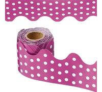 PATIKIL Dots Bulletin Board Border, 33 Feet Poster Chalkboard Cork Decoration Trim Scalloped Borders Wall Decor for Classroom Office Locker, Purple