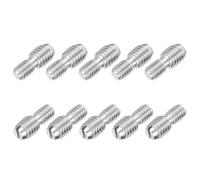 PATIKIL Double End Threaded Stud Screw Bolt M4x6 to M5x6 12mm 10 Pack | Slotted Head,304 Stainless Steel Rod Bolts,Thread Reducer Adapter for Furniture Fastener