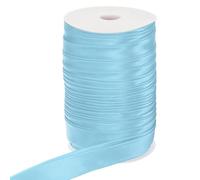PATIKIL Double Fold Bias Tape, 1 Inch x 55 Yard Continuous Bias Binding Tape Satin Fabric for Sewing Quilting Seaming Hemming Piping Apparel Crafts, Light Blue