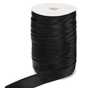 PATIKIL Double Fold Bias Tape, 1 Inch x 55 Yard Continuous Bias Binding Tape Satin Fabric for Sewing Quilting Seaming Hemming Piping Apparel Crafts, Black