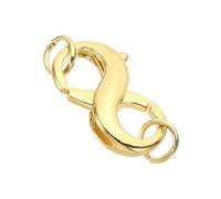 PATIKIL Double Lobster Clasp, Necklace Clasps and Closures Necklace Extender Copper with Ring for DIY Jewelry Repair Kit Bracelet Closing, Golden