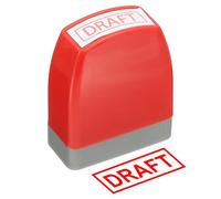 PATIKIL Draft Notice Stamp Self Inking, Red Ink Office Pre Inked Message Stamp for Business, Red