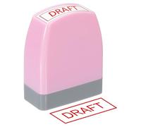 PATIKIL Draft Notice Stamp Self Inking, Red Ink Office Stamps Pre Inked Message Stamp Refillable Business Stamp, Pink
