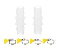 PATIKIL Drain Hose Connector 2Pcs Straight Washing Machine Plastic Drain Hose Extension Adapter with 4Pcs Clamps for 0.51-0.59 Inch Air Conditioner Dishwasher Water Pipe