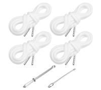 PATIKIL Drawstring Cords 130cm / 51 Inch, 4pcs Replacement Draw Strings with 2pcs Easy Threaders for Shorts Pants Jackets Coats Sweatpants Hoodie, White