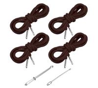 PATIKIL Drawstring Cords 130cm / 51 Inch, 4pcs Replacement Draw Strings with 2pcs Easy Threaders for Shorts Pants Jackets Coats Sweatpants Hoodie, Coffee