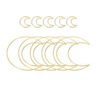 PATIKIL Dream Catcher Ring Set, 5 Set 2 Sizes Metal Moon Shape Macrame Wreath Floral Ring Hoop for Home DIY Craft Wedding Wall Hanging Decoration, Gold