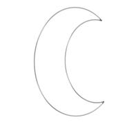 PATIKIL Dream Catcher Rings, Metal Moon Shape Macrame Wreath Floral Ring Hoop for Christmas Home DIY Craft Wedding Wall Hanging Decoration, Silver