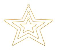 PATIKIL Dream Catcher Rings Set, 1 Set 3 Sizes Metal Star Shape Macrame Wreath Floral Ring Hoop for Home DIY Craft Wedding Wall Hanging Decoration, Gold Tone