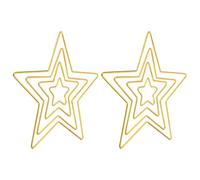 PATIKIL Dream Catcher Rings Set, 2 Set 4 Sizes Metal Star Shape Macrame Wreath Floral Ring Hoop for Christmas Decor Home DIY Craft Wedding Wall Hanging Decoration, Gold