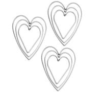 PATIKIL Dream Catcher Rings Set, 3 Set 3 Sizes Metal Heart Shape Macrame Wreath Floral Ring Hoop for Christmas Decor Home DIY Craft Wedding Wall Hanging Decorations, Silver