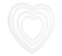 PATIKIL Dream Catcher Rings Set, 4 Sizes Plastic Heart Shape Macrame Wreath Floral Ring Hoop for Home Car DIY Craft Wedding Wall Hanging Decorations, White