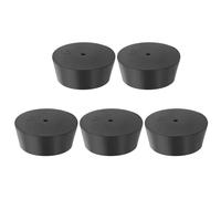 PATIKIL Drilled Rubber Stopper 2.13"-2.52", 5 Pack Tapered Lab Seal Rubber Stoppers Lab Plug with Hole Test Tube Bungs for Flask Flasks Glass Containers, Black