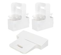 PATIKIL Drink Carrier with Handle, 50 Pcs Kraft Paperboard 2 Cup Holder for Hot or Cold Drinks Flower Gift Bags Floral Wrap Packing Boxes Party, White