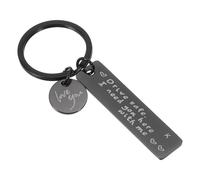 PATIKIL Drive Safe Love You Keychain, 1 Set Letter K Charm I Need You Here with Me Custom Keychains with Gift Box for Him Men Christmas Valentines Day Gifts, Black