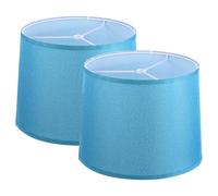 PATIKIL Drum Lampshade for Table Lamps, 11.4" Top x 12.6" Bottom x 9.8" High Floor Lamp Shade Set of 2 Easy Assembly Medium Linen Lampshade for Table Lamps Floor Lamp, Blue