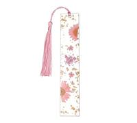 PATIKIL Dry Flower Bookmarks, Pink Daisy Flower Cute Book Marks Clear Bookmarks Unique Pretty Book Accessories for Reading Women Book Lovers Planner, 1 Pcs