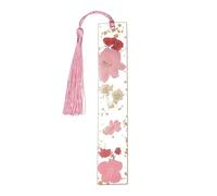 PATIKIL Dry Flower Bookmarks, Pink Hydrangea Cute Book Marks Clear Bookmarks Unique Pretty Book Accessories for Reading Women Book Lovers Planner, 1 Pcs