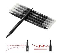 PATIKIL Dual Brush Markers, Black Fine and Brush Tip Pen Artist Colored Marker Set Supplies for Adult Coloring Books Lettering Journaling Calligraphy Drawing Doodling, 6 Pcs