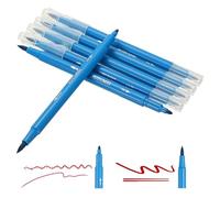 PATIKIL Dual Brush Markers, Blue Fine and Brush Tip Pen Artist Colored Marker Set Art Supplies for Adult Coloring Books Lettering Journaling Calligraphy Drawing Doodling, 6 Pcs