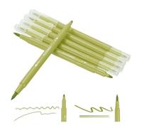 PATIKIL Dual Brush Markers, Deep Yellow Fine and Brush Tip Pen Artist Colored Marker Set Supplies for Adult Coloring Books Lettering Journaling Calligraphy Drawing Doodling, 6 Pcs