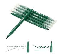 PATIKIL Dual Brush Markers, Lake Green Fine and Brush Tip Pen Artist Colored Marker Set Supplies for Adult Coloring Books Lettering Journaling Calligraphy Drawing Doodling, 6 Pcs