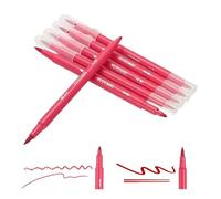 PATIKIL Dual Brush Markers, Red Pink Fine and Brush Tip Pen Artist Colored Marker Set Supplies for Adult Coloring Books Lettering Journaling Calligraphy Drawing Doodling, 6 Pcs