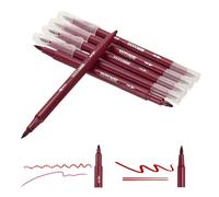 PATIKIL Dual Brush Markers, Wine Red Fine and Brush Tip Pen Artist Colored Marker Set Supplies for Adult Coloring Books Lettering Journaling Calligraphy Drawing Doodling, 6 Pcs