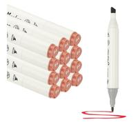PATIKIL Dual Tip Markers, 12 Pcs Dual Tip Alcohol Markers Set White Barrel with Brush Tip and Fine Tip for Illustration Artist Adult Coloring Drawing Permanent Sketching, Gray