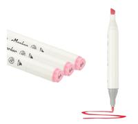 PATIKIL Dual Tip Markers, 3 Pcs Dual Tip Alcohol Markers Set White Barrel with Brush Tip and Fine Tip for Illustration Artist Adult Coloring Drawing Permanent Sketching, Light Purple