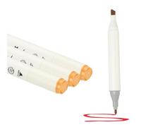 PATIKIL Dual Tip Markers, 3 Pcs Dual Tip Alcohol Markers Set White Barrel with Brush Tip and Fine Tip for Illustration Artist Adult Coloring Drawing Permanent Sketching, Orange