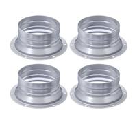 PATIKIL Duct Connector Flange, 4 Inch, 4 Pack Pipe Exhaust Flange, Metal Inlet Outlet Fitting Duct Mounting Plate for Heating Cooling Ventilation, HVAC System