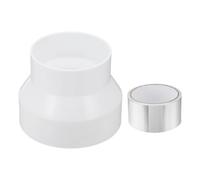 PATIKIL Duct Reducter, 100-75mm PVC Air Ducting Adapter Ducting Reducer Increaser Cone for Bathroom Kitchen Inline Ventilation Systems, White