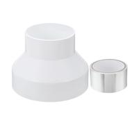 PATIKIL Duct Reducter, 150-100mm PVC Air Ducting Adapter Ducting Reducer Increaser Cone for Bathroom Kitchen Inline Ventilation Systems, White