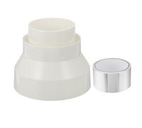 PATIKIL Duct Reducter, 6" to 4.3"/4" PVC Air Ducting Adapter Ducting Reducer Increaser Cone for Bathroom Kitchen Inline Ventilation Systems, White