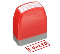 PATIKIL E-mailed Notice Stamp Self Inking, Red Ink Office Pre Inked Message Stamp for Business, Red