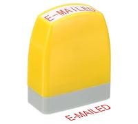 PATIKIL E-mailed Notice Stamp Self Inking, Red Ink Office Stamps Pre Inked Message Stamp Refillable Business Stamp, Yellow