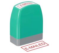 PATIKIL E-mailed Notice Stamp Self Inking, Red Ink Refillable Office Business Stamp Pre Inked Stamper, Green