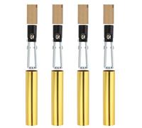 PATIKIL E12 Length Adjustable Candle Bulb Socket, 4 Set Candelabra Base Bulb Holder with 4" Swimming Gold Metal Candle Cover Sleeves Cardboard Insulator, Black
